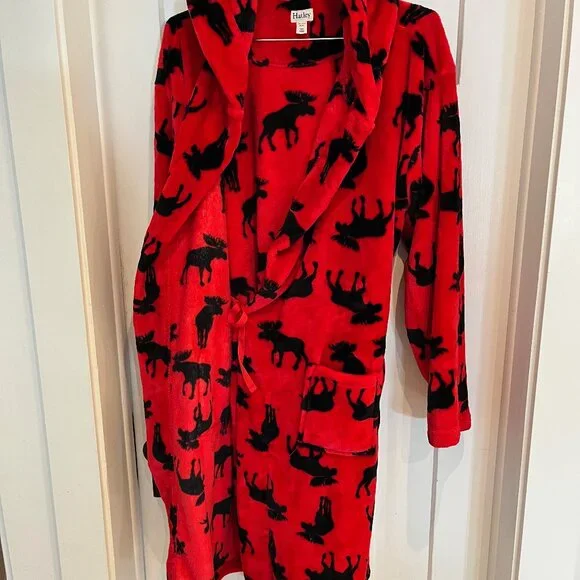 Hatley Moose Adult Fleece Robe - Picture 3 of 6